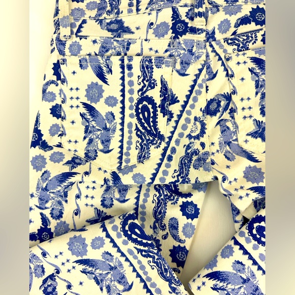 Rebecca Minkoff Designer Low Rise Jane Skinny Jeans Blue & White Birds S… - Picture 5 of 10